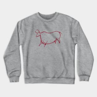 Cave art. Parietal line art of a bull. For prehistory fans Crewneck Sweatshirt